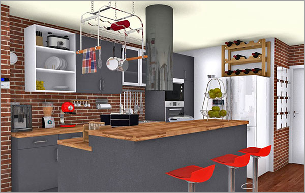 Click on the image to go to the 3D project HomeByMe celebrates the kitchen with 10 great examples of user creativity